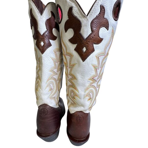 Tony Lama Mustang Buckaroo Wmns 7B Leather Cowgirl Boots RR2007L Square Toe - Picture 3 of 14